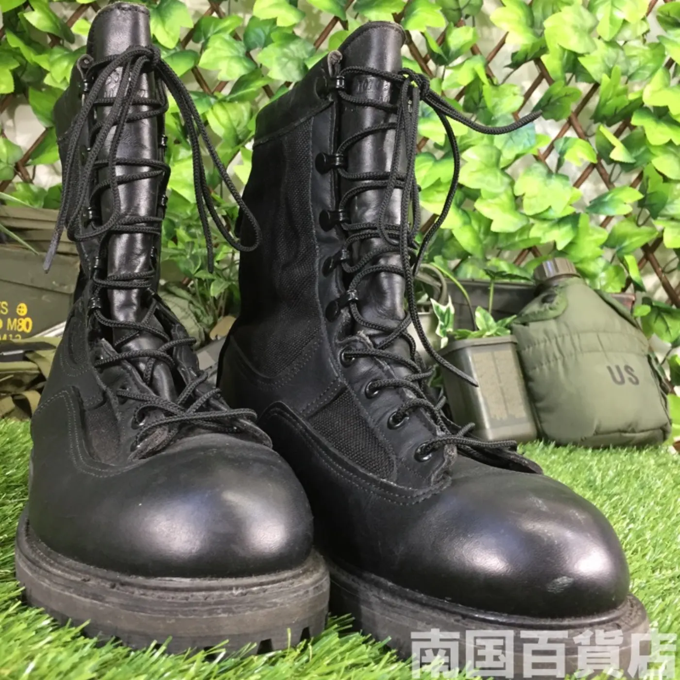 オールレザー コンバットブーツ 8(約26cm)高さ23cm 黒 中古良品 記録写真2