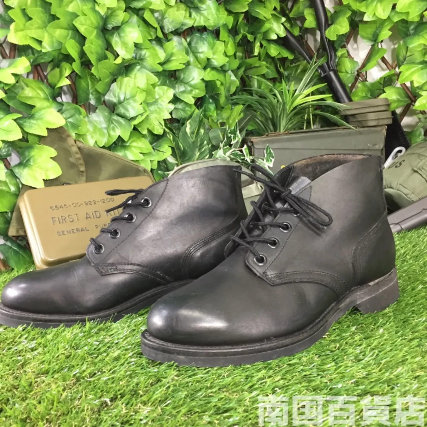 オールレザー コンバットブーツ 8W(約26cm)黒 中古良品 記録写真3