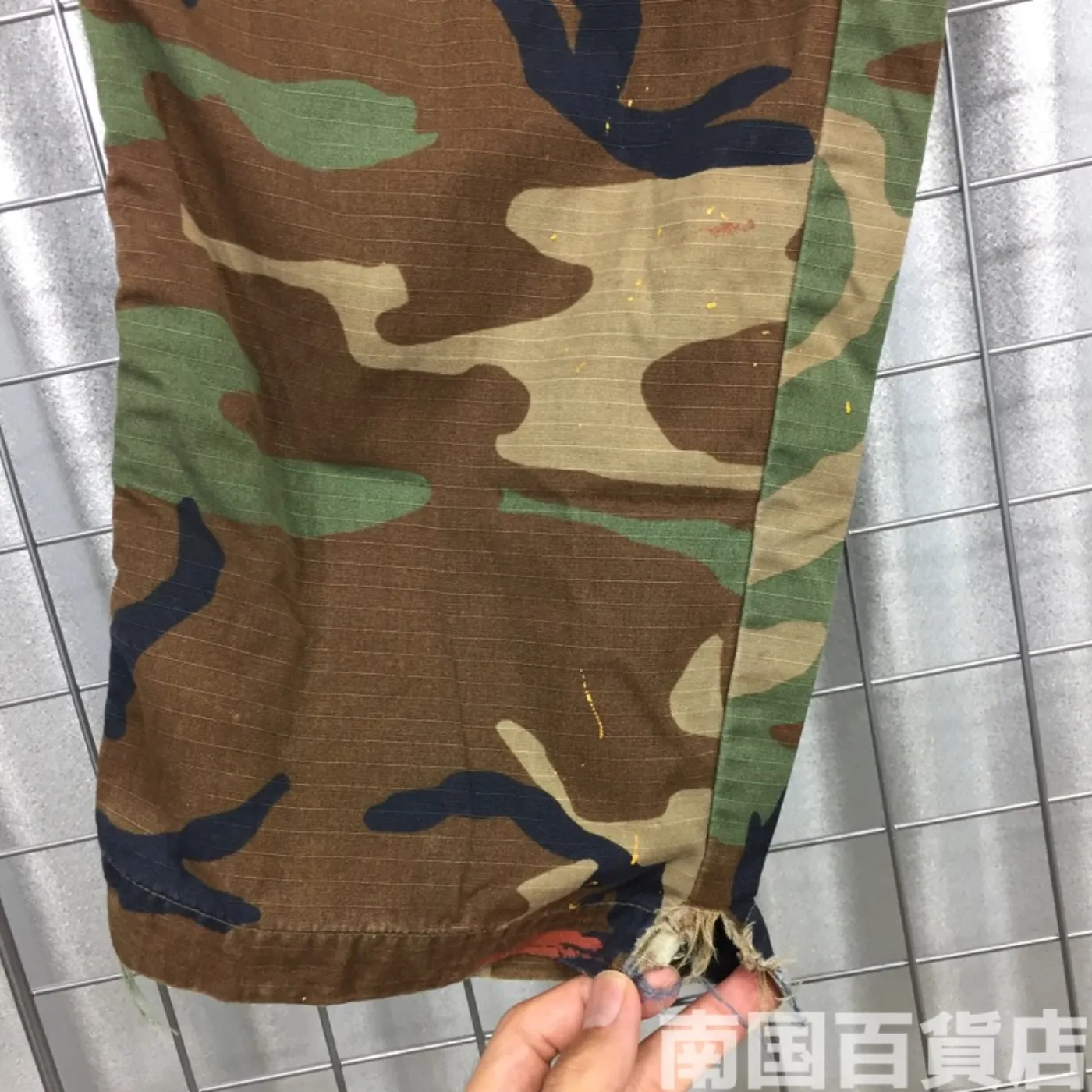 カモフラージュ ウッドランド 迷彩 パンツ L-R 中古品 記録写真11