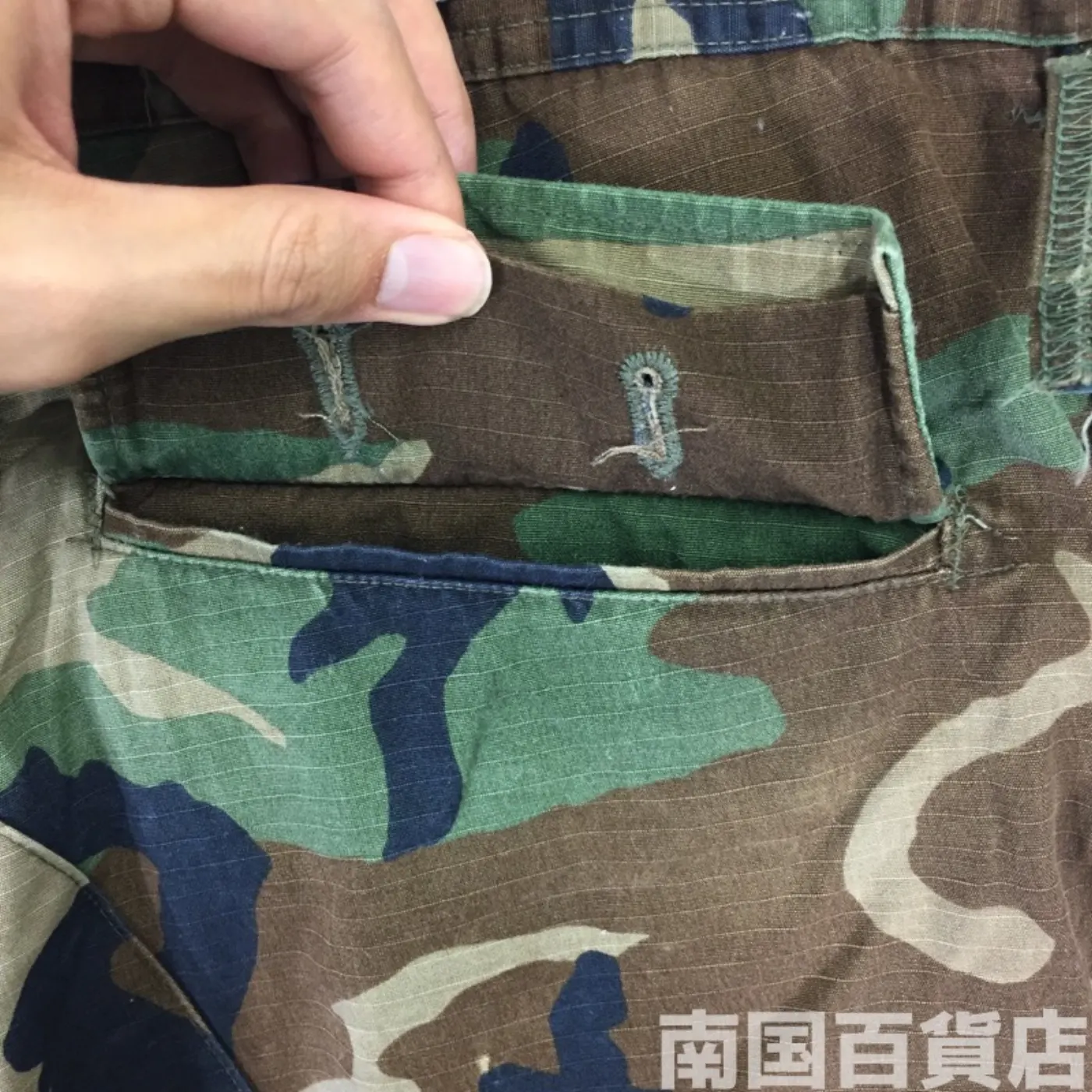 カモフラージュ ウッドランド 迷彩 パンツ L-R 中古品 記録写真14