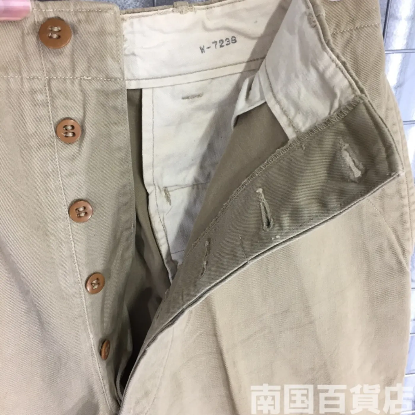 カーキードレスパンツ 不明 新品 記録写真6