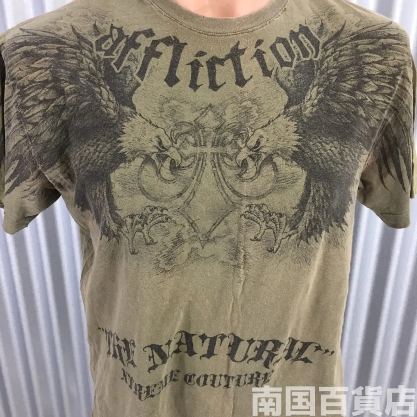米軍放出品Tシャツ（OD）中古(サイズ不明) 記録写真4