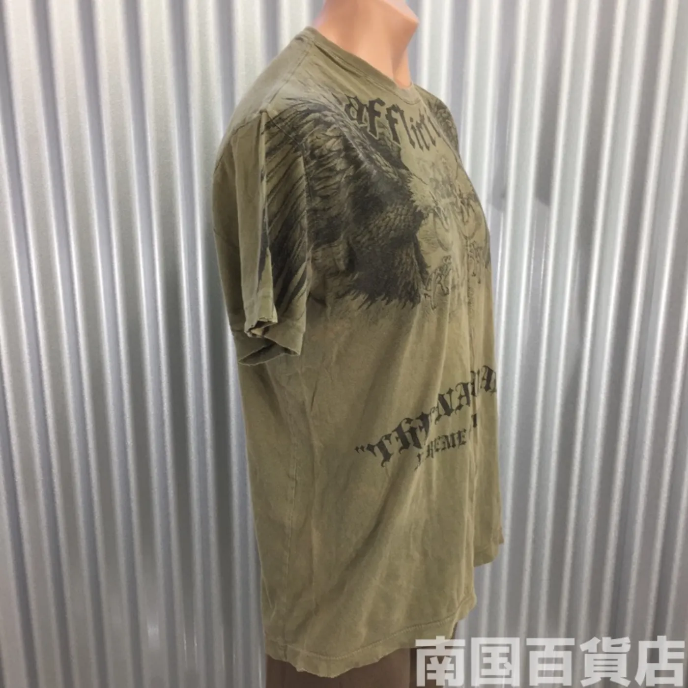 米軍放出品Tシャツ（OD）中古(サイズ不明) 記録写真5