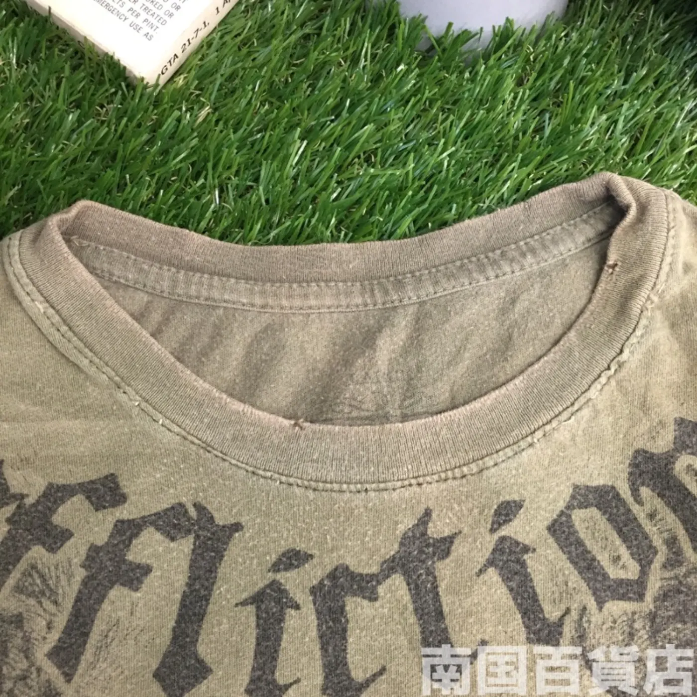 米軍放出品Tシャツ（OD）中古(サイズ不明) 記録写真6