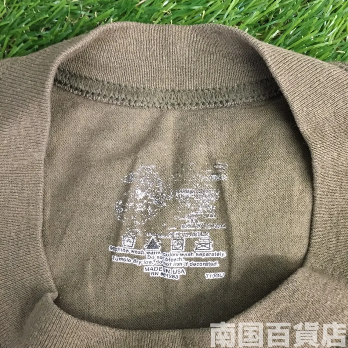 米軍放出品Tシャツ（OD）中古（サイズ不明) 記録写真5