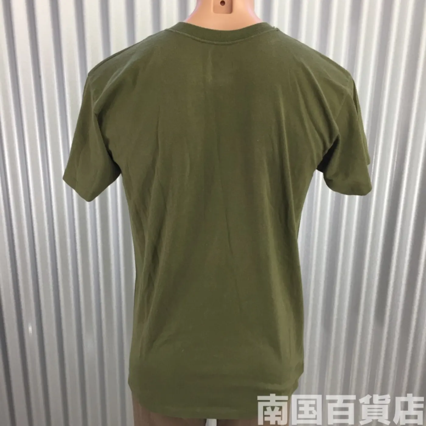 米軍放出品Tシャツ(OD)中古(サイズ不明) 記録写真2