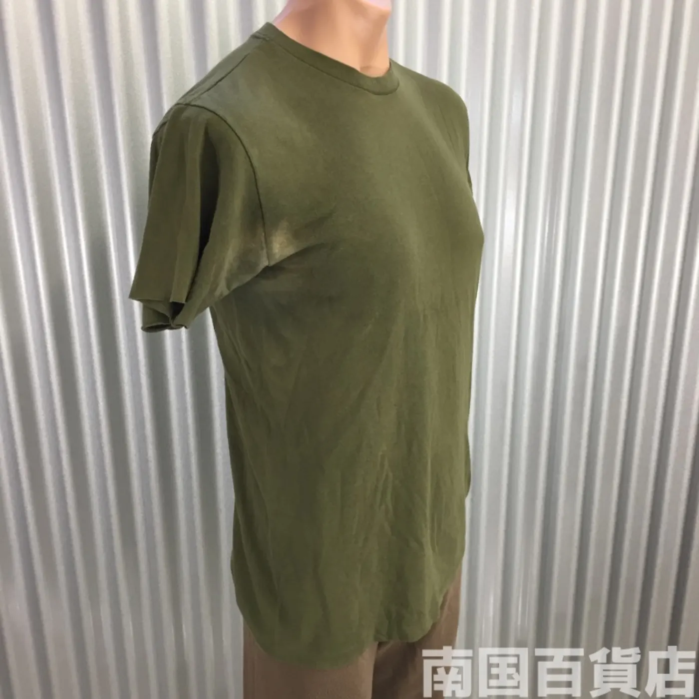 米軍放出品Tシャツ(OD)中古(サイズ不明) 記録写真3