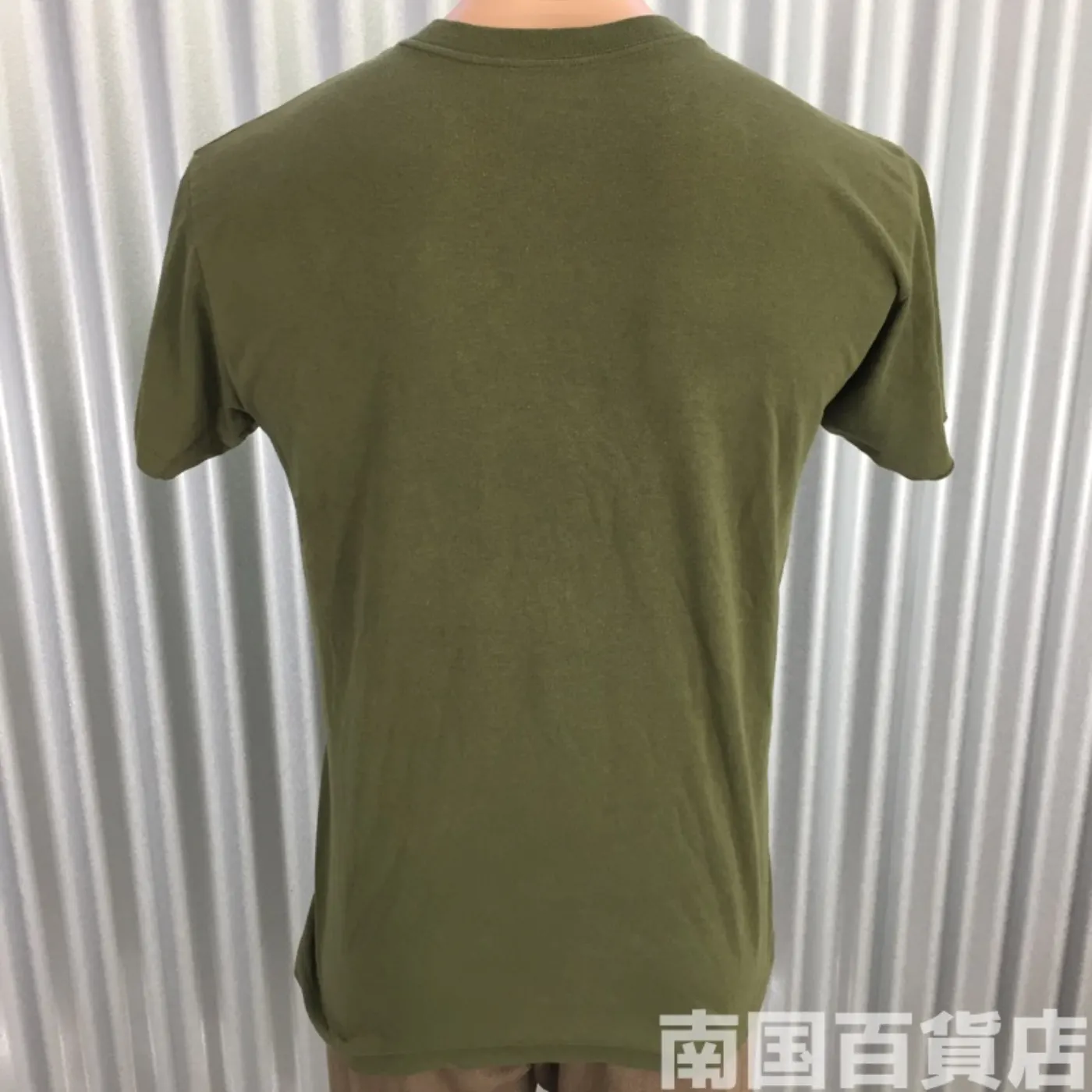 米軍放出品Tシャツ(OD)中古(サイズ不明) 記録写真2