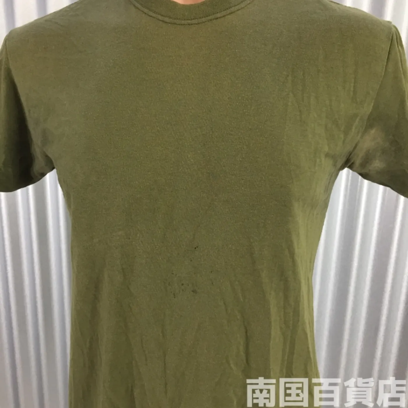 米軍放出品Tシャツ（OD）中古（サイズ不明) 記録写真3