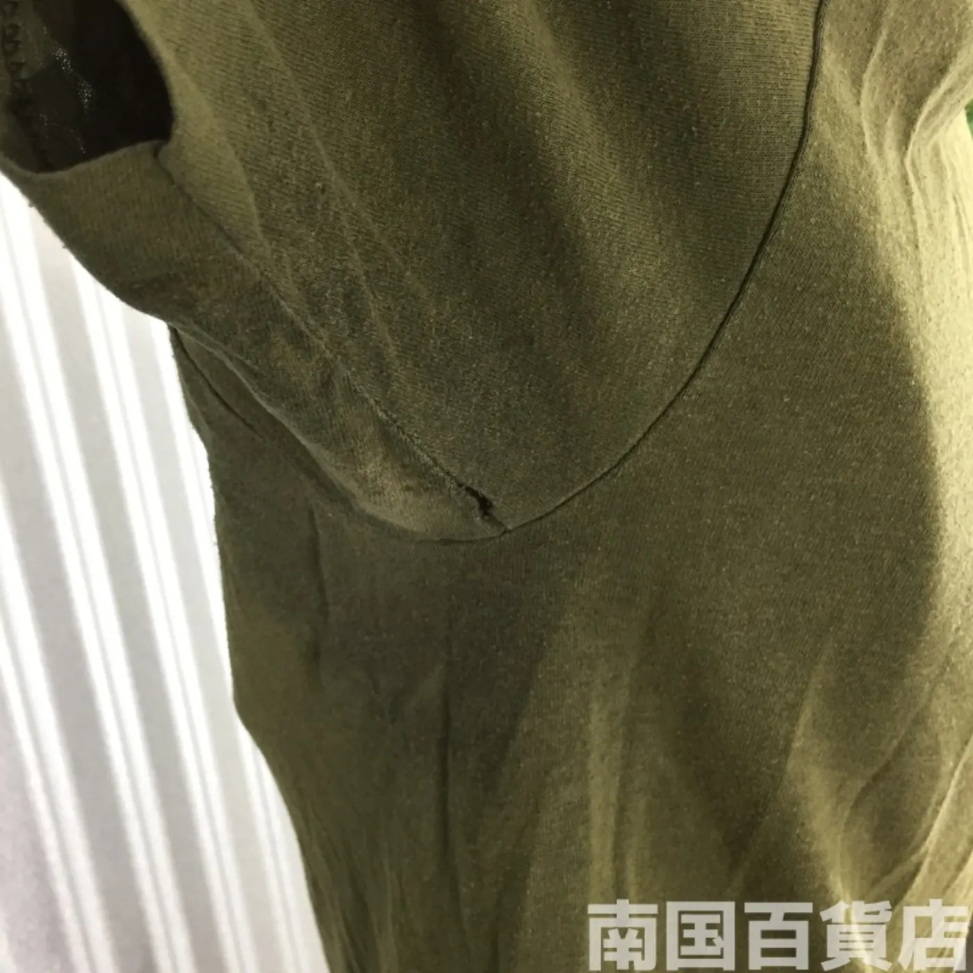 米軍放出品Tシャツ（OD）中古（サイズ不明) 記録写真7