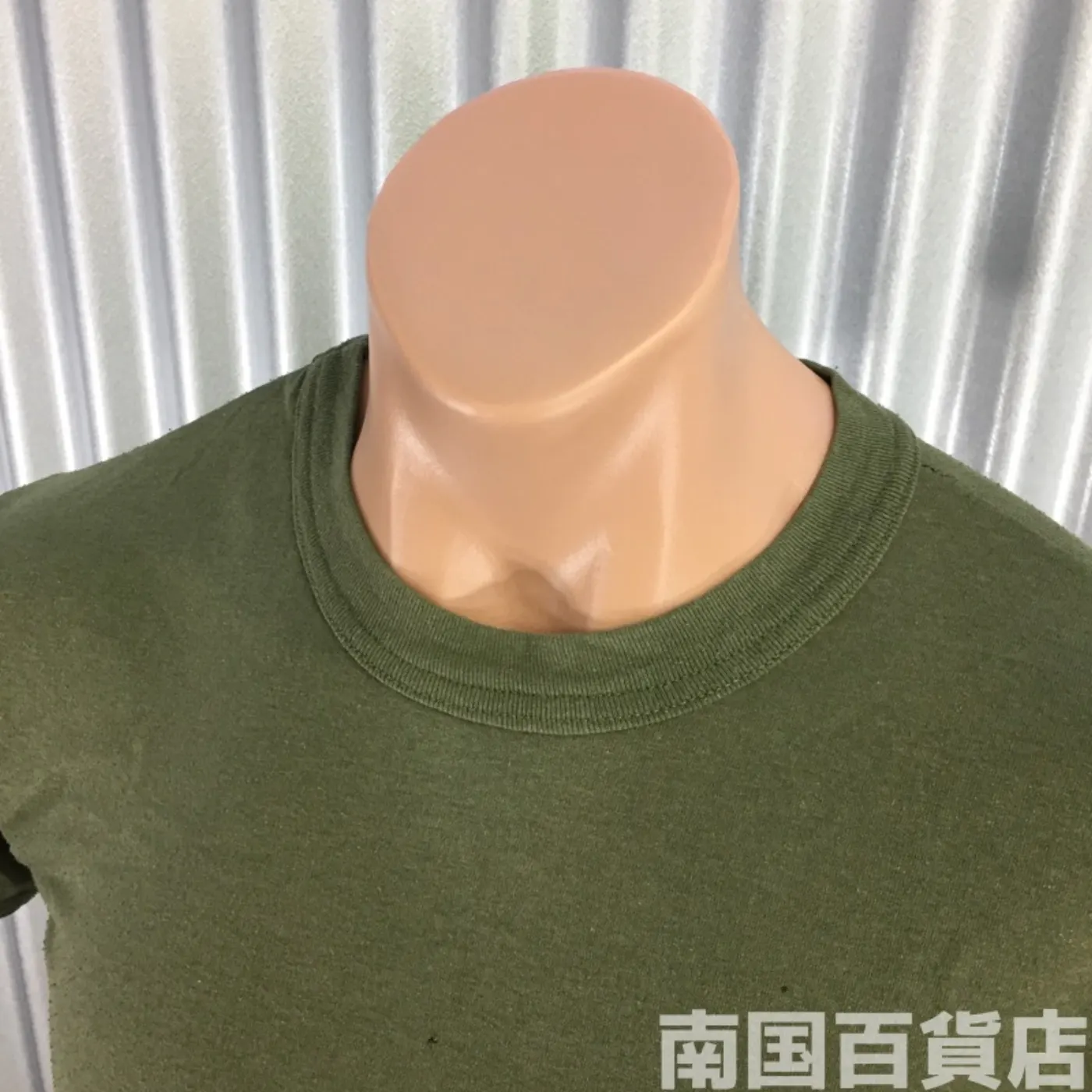米軍放出品Tシャツ(OD)中古(サイズ不明) 記録写真3
