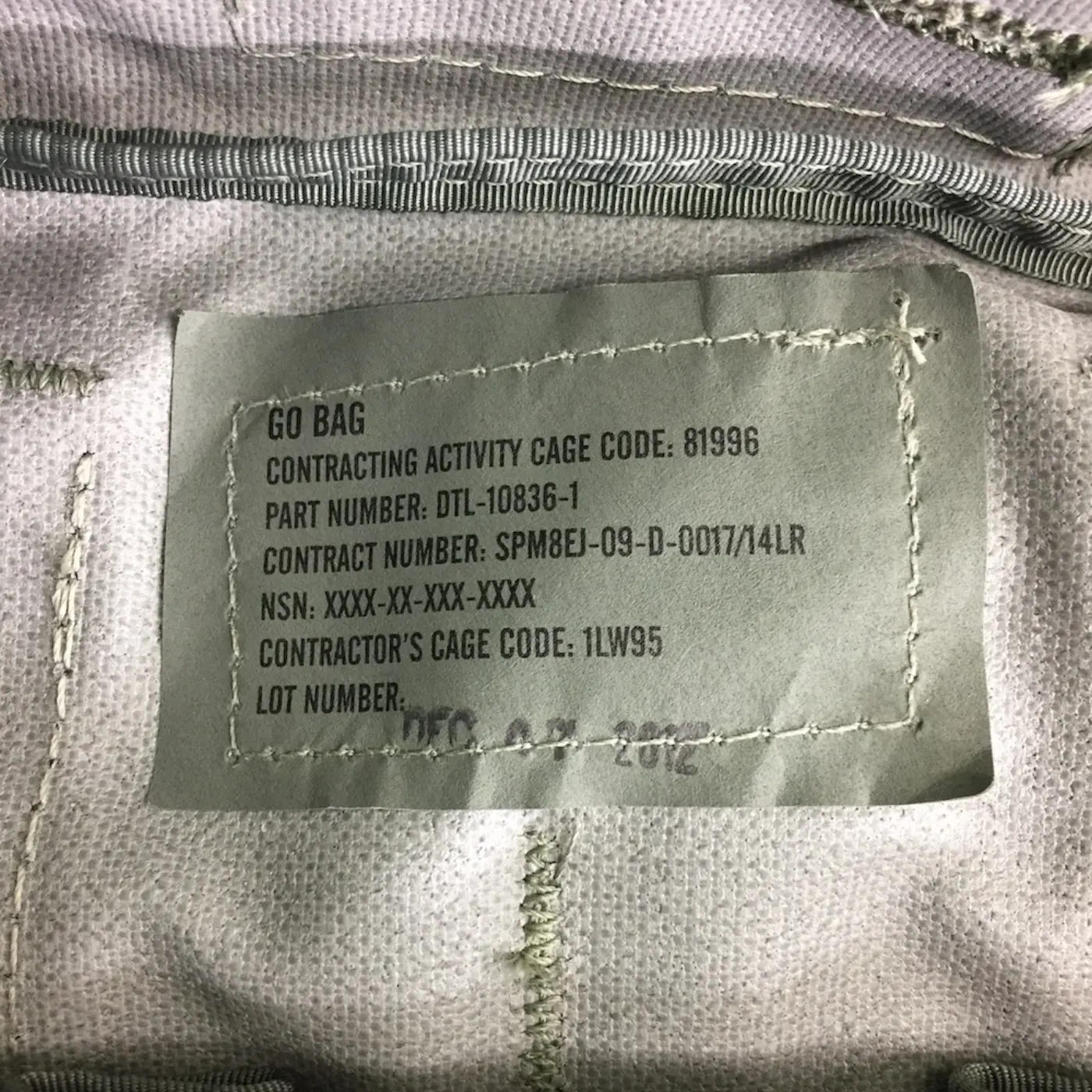 GO BAG タクティカル バッグ 新品 記録写真10