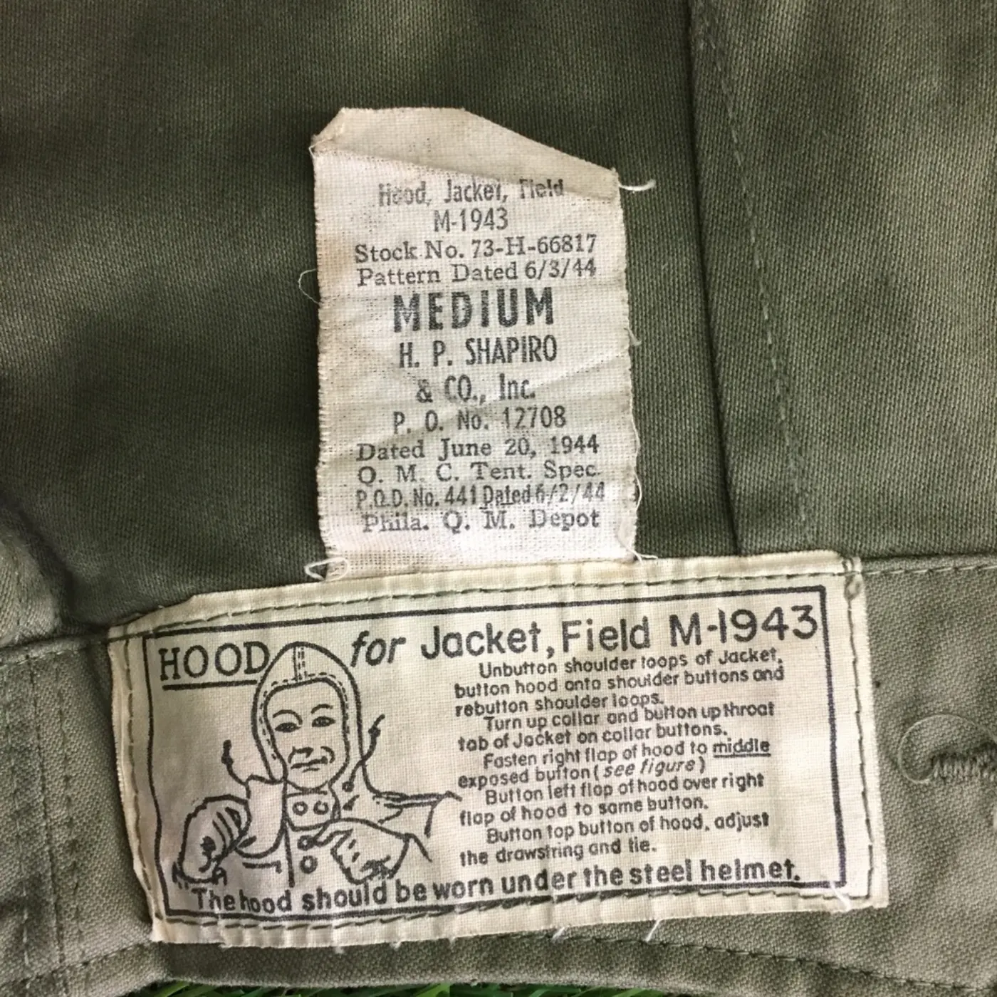 M-1943 ジャケットフード Mサイズ 記録写真5