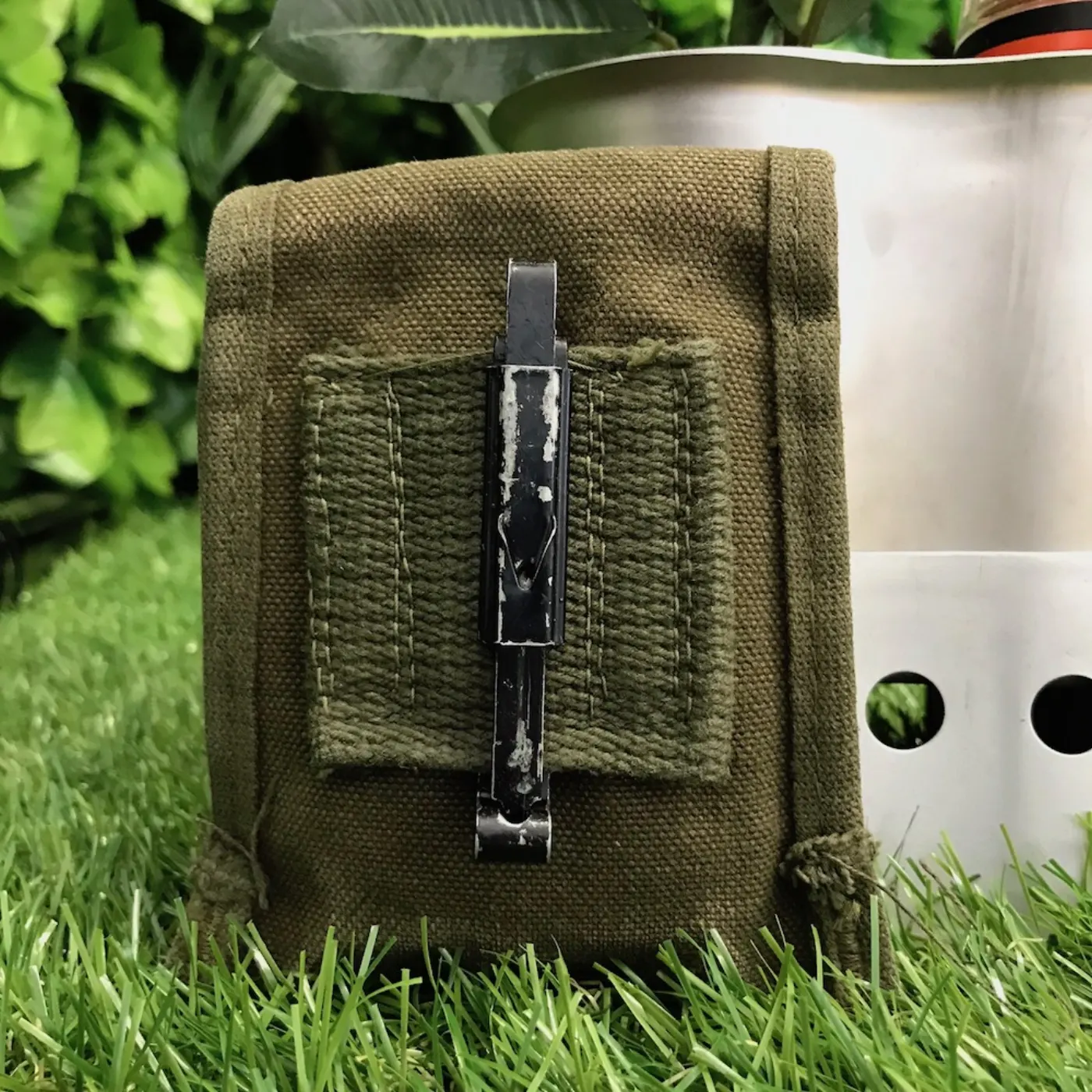 US コットン ポーチ 中古品 記録写真2