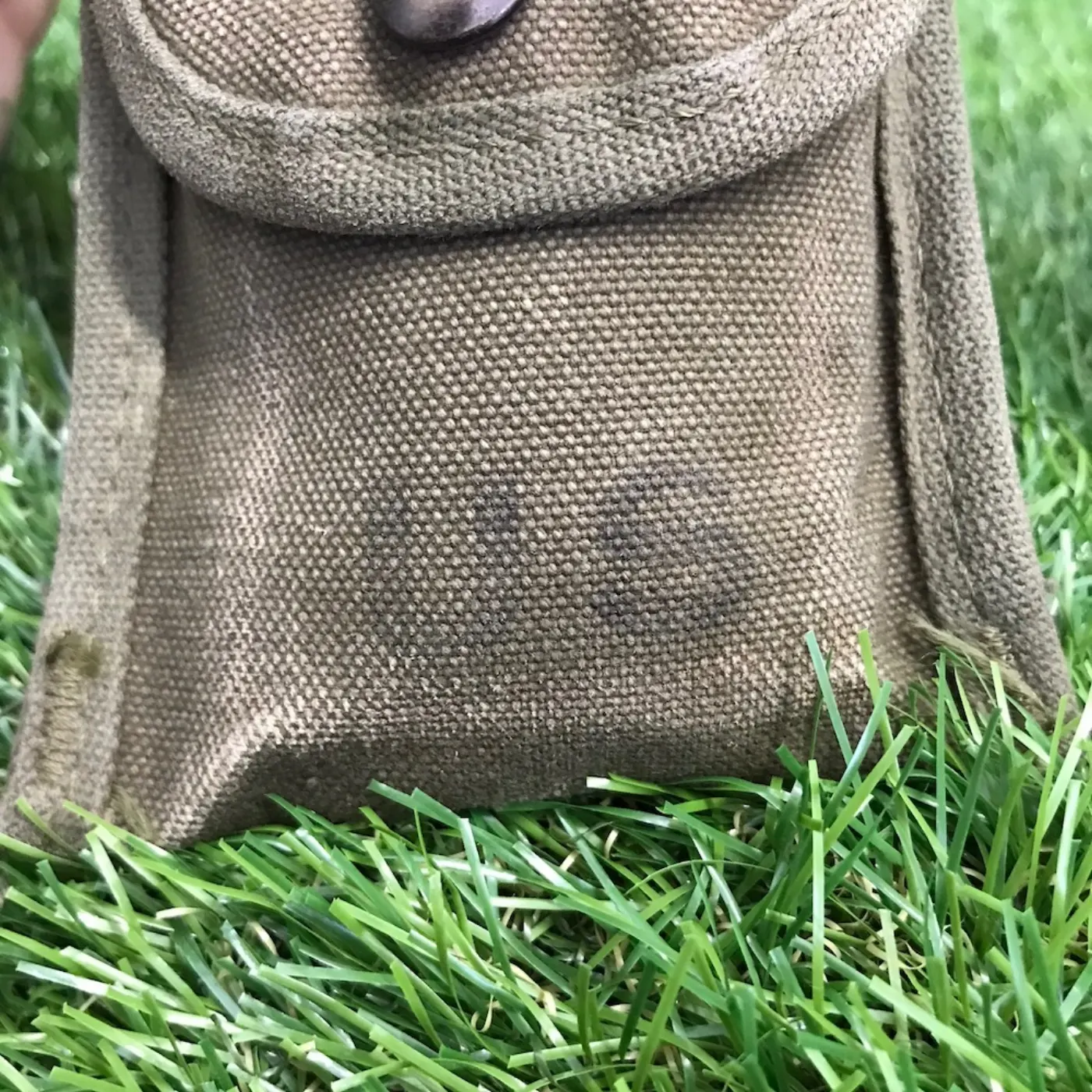 US コットン ポーチ 中古品 記録写真3
