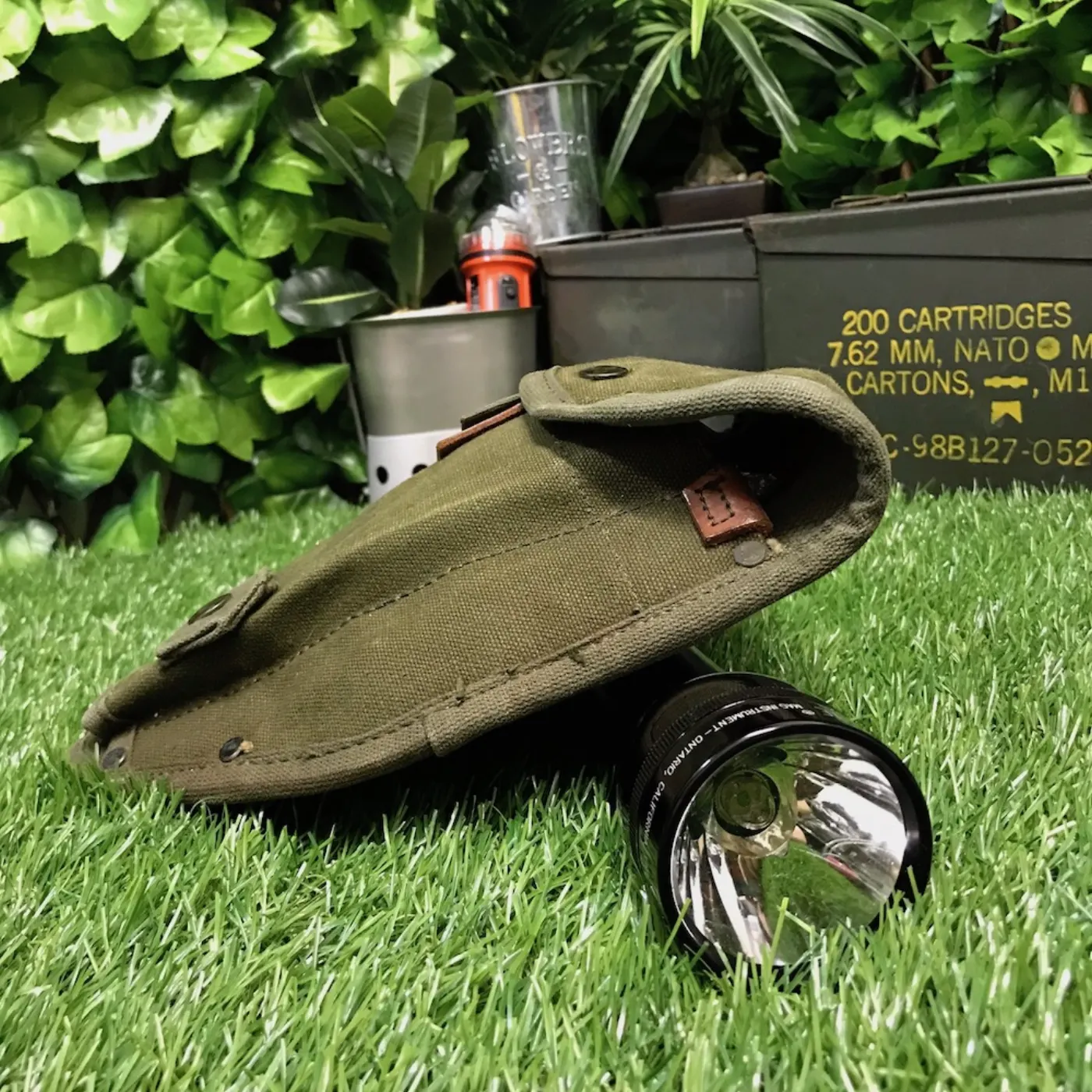 US NAM戦 M-56 OD コットン スコップカバー 中古品 記録写真3