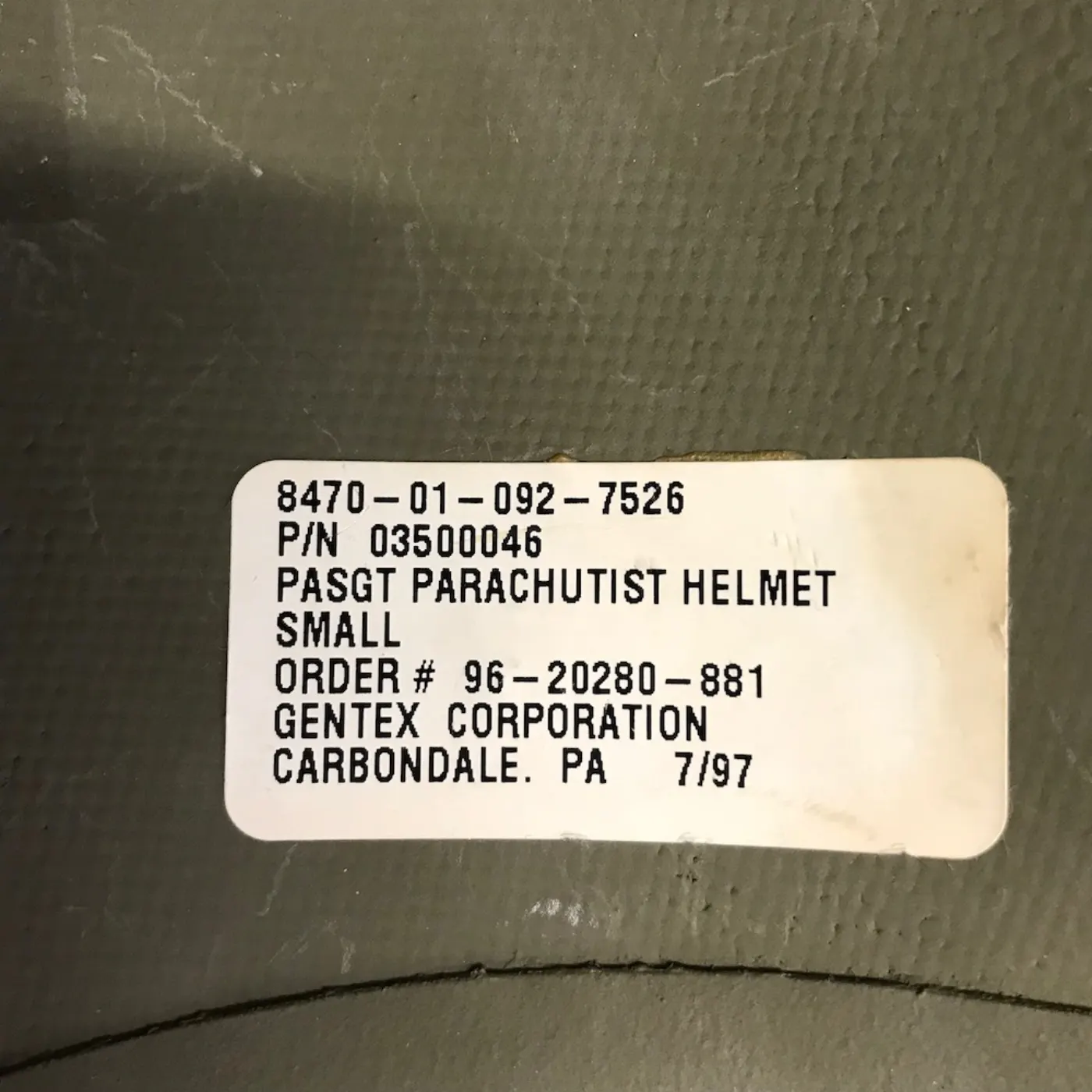 GENTEX フリッツヘルメット Sサイズ 中古良品 記録写真4