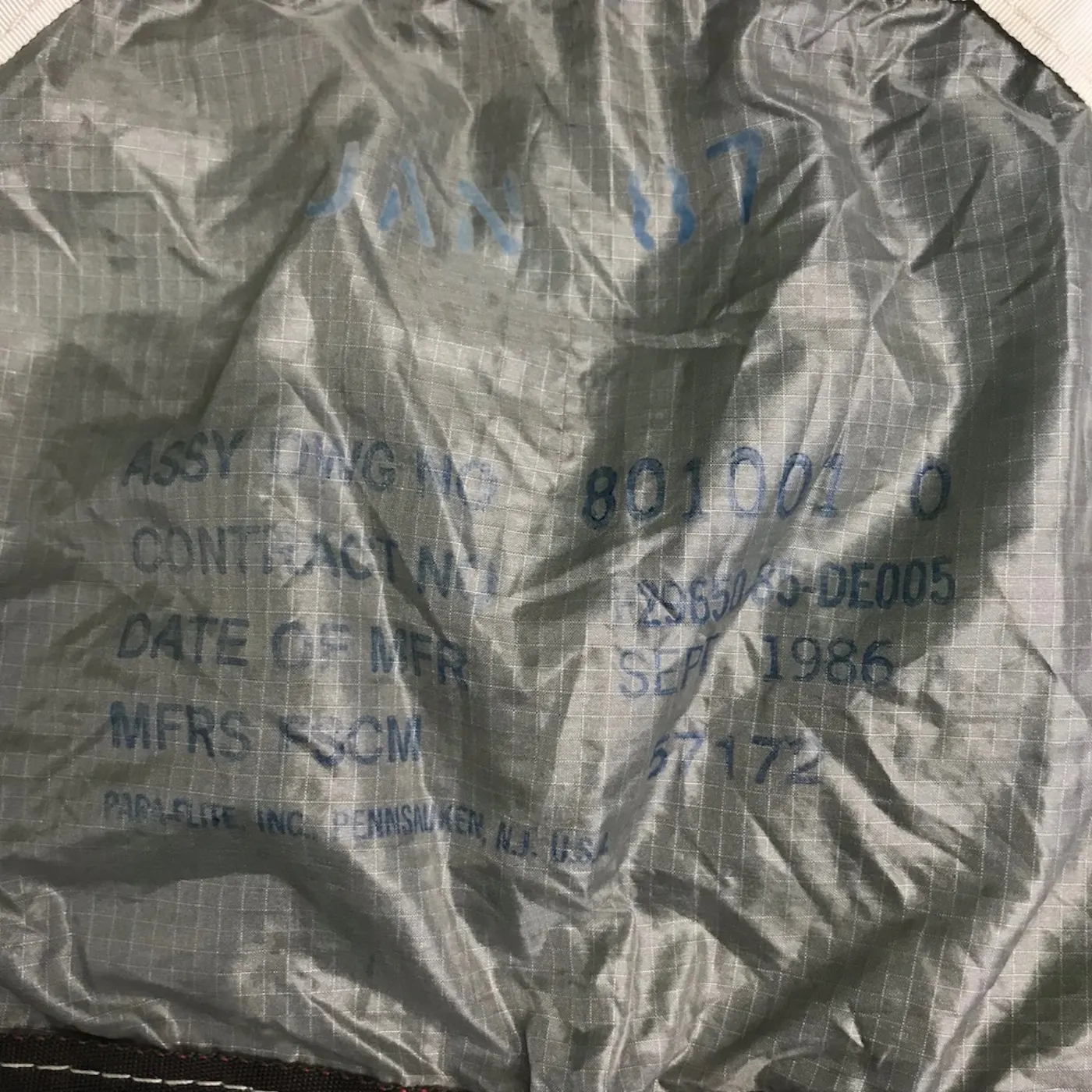 米軍 パイロットシュート 中古良品 記録写真3